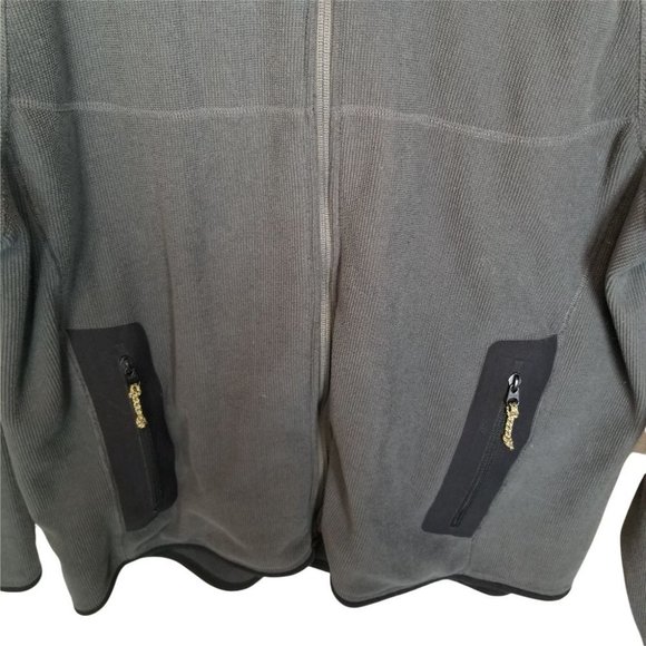 Cabela's Mens L Gray Full Zip Sweater Jacket Fleece Lined High Neck Zip Pockets - Picture 3 of 8